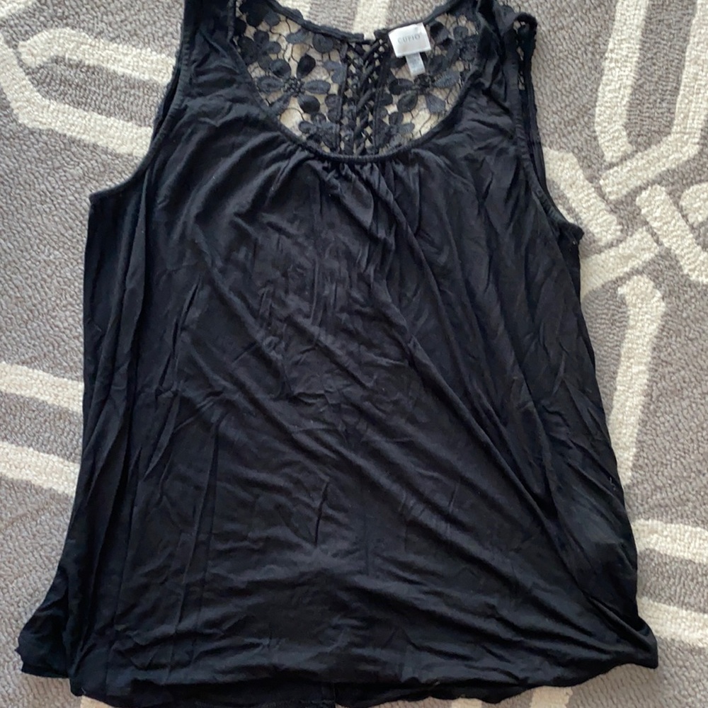 Lace Black Tank Top size XL